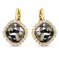 Серьги «Ослепительный Блеск III (Silver Shadow)» с кристаллами Swarovski®