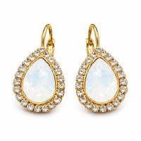 Серьги «Небесная Капля (White Opal)» с кристаллами Swarovski®