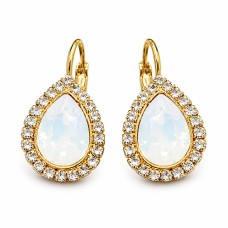 Серьги «Небесная Капля (White Opal)» с кристаллами Swarovski®
