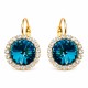 Auskarai moterims DiamondSky „Clarice (Bermuda Blue)“ su Swarovski kristalais