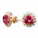 Auskarai moterims DiamondSky „Bermuda Triangle IV (Rose)“ su Swarovski kristalais