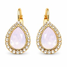 Серьги «Небесная Капля (Rose Water Opal)» с кристаллами Swarovski®