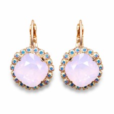 Auskarai moterims DiamondSky „Glare III (Rose Water Opal)“ su Swarovski kristalais