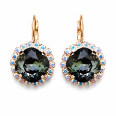 Auskarai moterims DiamondSky „Glare III (Graphite)“ su Swarovski kristalais