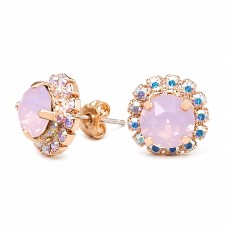 Auskarai moterims DiamondSky „Glory III (Rose Water Opal)“ su Swarovski kristalais