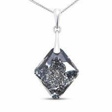 Sidabrinis pakabukas „Growing Crystal“ (Silver Night) iš 925 prabos sidabro su Swarovski kristalais