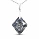Sidabrinis pakabukas „Growing Crystal“ (Silver Night) iš 925 prabos sidabro su Swarovski kristalais