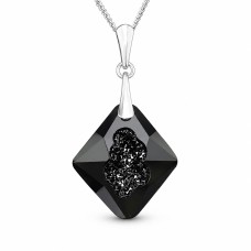 Sidabrinis pakabukas „Growing Crystal (Jet)“ su Swarovski® kristalais