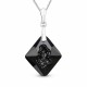 Серебряный кулон 925 пробы «Растущий Кристалл (Jet)» с кристаллами Swarovski®