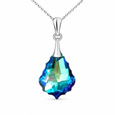 Sidabrinis pakabukas „Baroque IV (Bermuda Blue)“ su Swarovski® kristalais