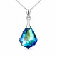 Серебряный кулон 925 пробы «Барокко IV (Bermuda Blue)» с кристаллами Swarovski®