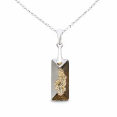 Sidabrinis kaklo papuošalas moterims DiamondSky „Growing Crystal II (Golden Shadow)“ su Swarovski kristalais