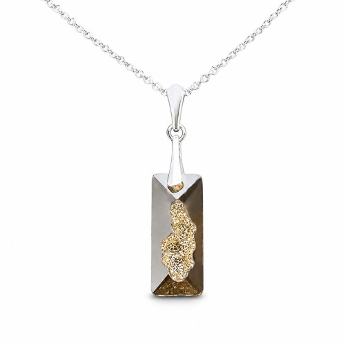 925 Sterling Silver Pendant “Growing Crystal II” (Golden Shadow) embellished with Crystals by Swarovski®