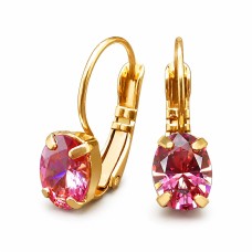 Серьги «Зеркало Барокко II (Fancy Pink)» с кристаллами Swarovski®
