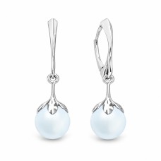 Sidabriniai auskarai moterims DiamondSky „Pearl Galaxy (Light Blue)„ su Preciosa® kristalais