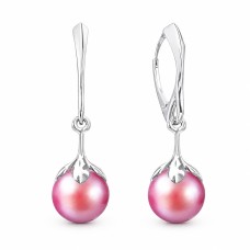 Sidabriniai auskarai moterims DiamondSky „Pearl Galaxy (Pearlescent Red)„ su Preciosa® kristalais