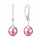 Sidabriniai auskarai moterims DiamondSky „Pearl Galaxy (Pearlescent Red)„ su Preciosa® kristalais