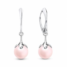 Sidabriniai auskarai moterims DiamondSky „Pearl Galaxy (Rosaline)„ su Preciosa® kristalais