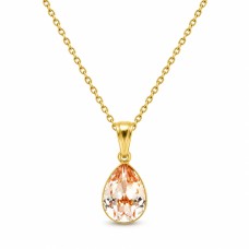 Sidabrinis pakabukas „Crystal Drop (Honey)“ su Preciosa® kristalais