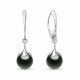 Sidabriniai auskarai „Pearl Galaxy (Magic Black)“ su Preciosa® kristalais