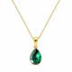 Sidabrinis pakabukas „Crystal Drop (Emerald)“ su Preciosa® kristalais