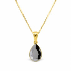 Sidabrinis pakabukas „Crystal Drop (Jet Hematite)“ su Preciosa® kristalais