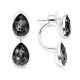 Sidabriniai auskarai „Dew Drop (Silver Night)“ su Swarovski® kristalais