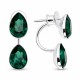 Серебряные серьги «Капля Росы (Emerald)» с кристаллами Swarovski®