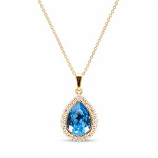 Pakabukas „Celestial Drop (Aquamarine Blue)“ su Swarovski® kristalais