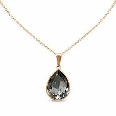 Kaklo papuošalas moterims DiamondSky Crystal Drop (Silver Night) su Swarovski kristalais