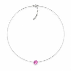 Nematomas sidabrinis pakabukas „Invisible (Rubellite)“ su Swarovski® kristalu