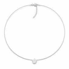 Nematomas sidabrinis pakabukas „Invisible (Silk White)“ su Swarovski® kristalu