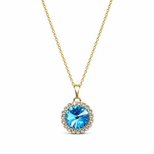 Pendant “Clarice” (Aquamarine Blue) embellished with Crystals by Swarovski®