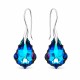 Серебряные серьги 925 пробы «Барокко IV (Meridian Blue)» с кристаллами Swarovski®