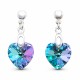 Серебряные серьги 925 пробы «Влюблённое Сердце II (Vitrail Light)» с кристаллами Swarovski®