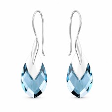 Серебряные серьги 925 пробы «Барокко II (Aquamarine Light Chrome)» с кристаллами Swarovski®