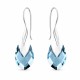 Серебряные серьги 925 пробы «Барокко II (Aquamarine Light Chrome)» с кристаллами Swarovski®