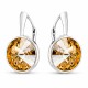 Серебряные серьги 925 пробы «Кларис (Golden Shadow)» с кристаллами Swarovski®