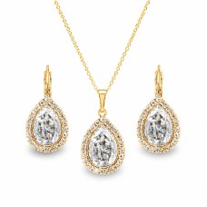 Papuošalų rinkinys moterims DiamondSky „Celestial Drop (Silver Patina)“ su Swarovski kristalais