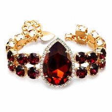 Apyrankė moterims DiamondSky „Celestial Drop II (Red Magma / Ruby)“ su Swarovski karoliukais