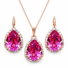 Papuošalų rinkinys moterims „Celestial Drop III (Rose)“ su Swarovski® kristalais