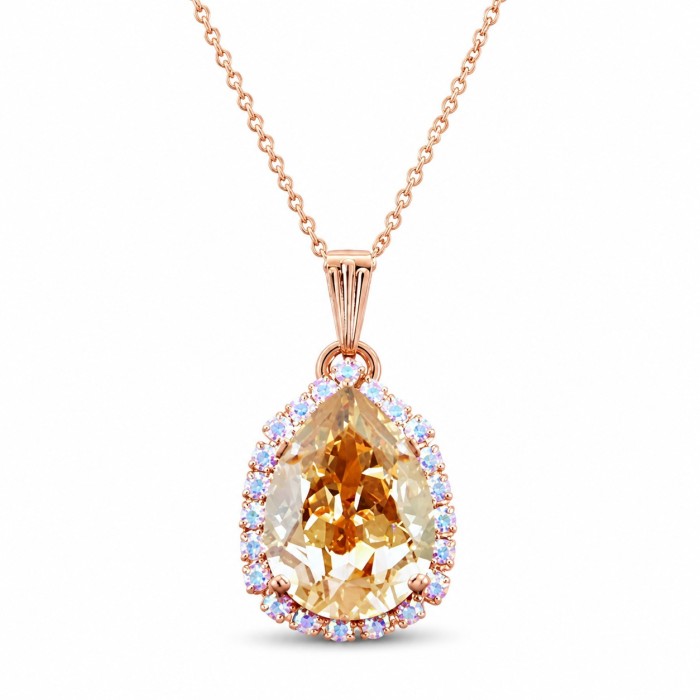 Jewelry Set “Celestial Drop III (Golden Shadow)” created with Crystals by Swarovski®