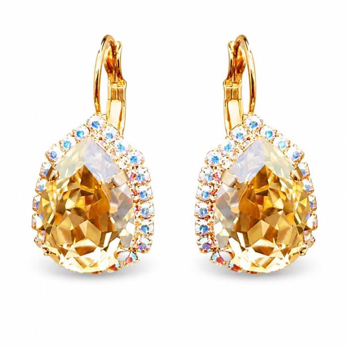 Jewelry Set “Celestial Drop III (Golden Shadow)” created with Crystals by Swarovski®