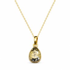 Pakabukas „Crystal Drop (Gold Patina)“ su Swarovski® kristalais