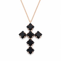 Кулон «Юни (Jet)» с кристаллами Swarovski®