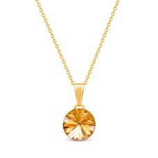 Kaklo papuošalas moterims DaimondSky Clarice II (Golden Shadow) su Swarovski kristalais
