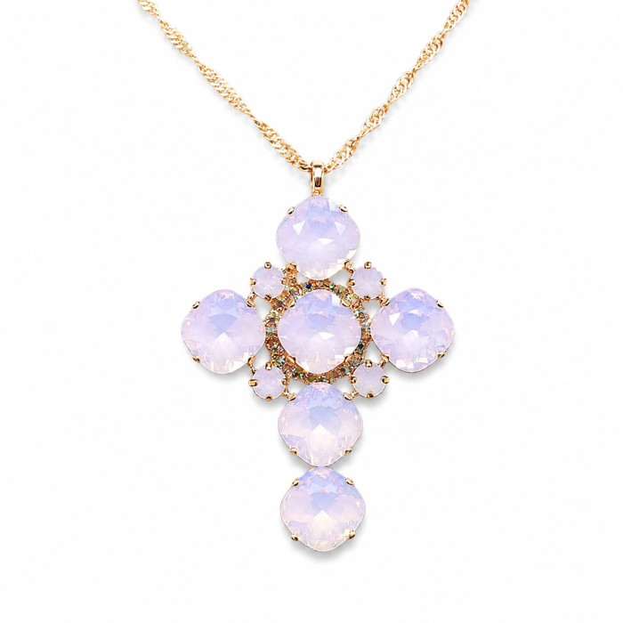 Pakabukas „Glamour (Rose Water Opal)“ su Swarovski® kristalais