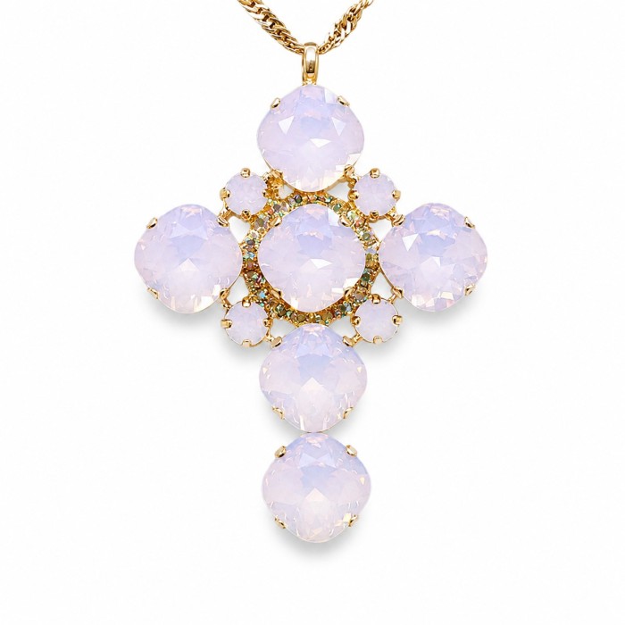 Pakabukas „Glamour (Rose Water Opal)“ su Swarovski® kristalais