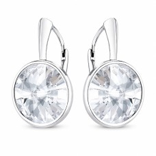 Sidabriniai auskarai moterims DiamondSky „Clarice„ su Swarovski kristalais