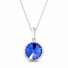 Sidabrinis pakabukas „Clarice (Sapphire)“ su Swarovski® kristalais